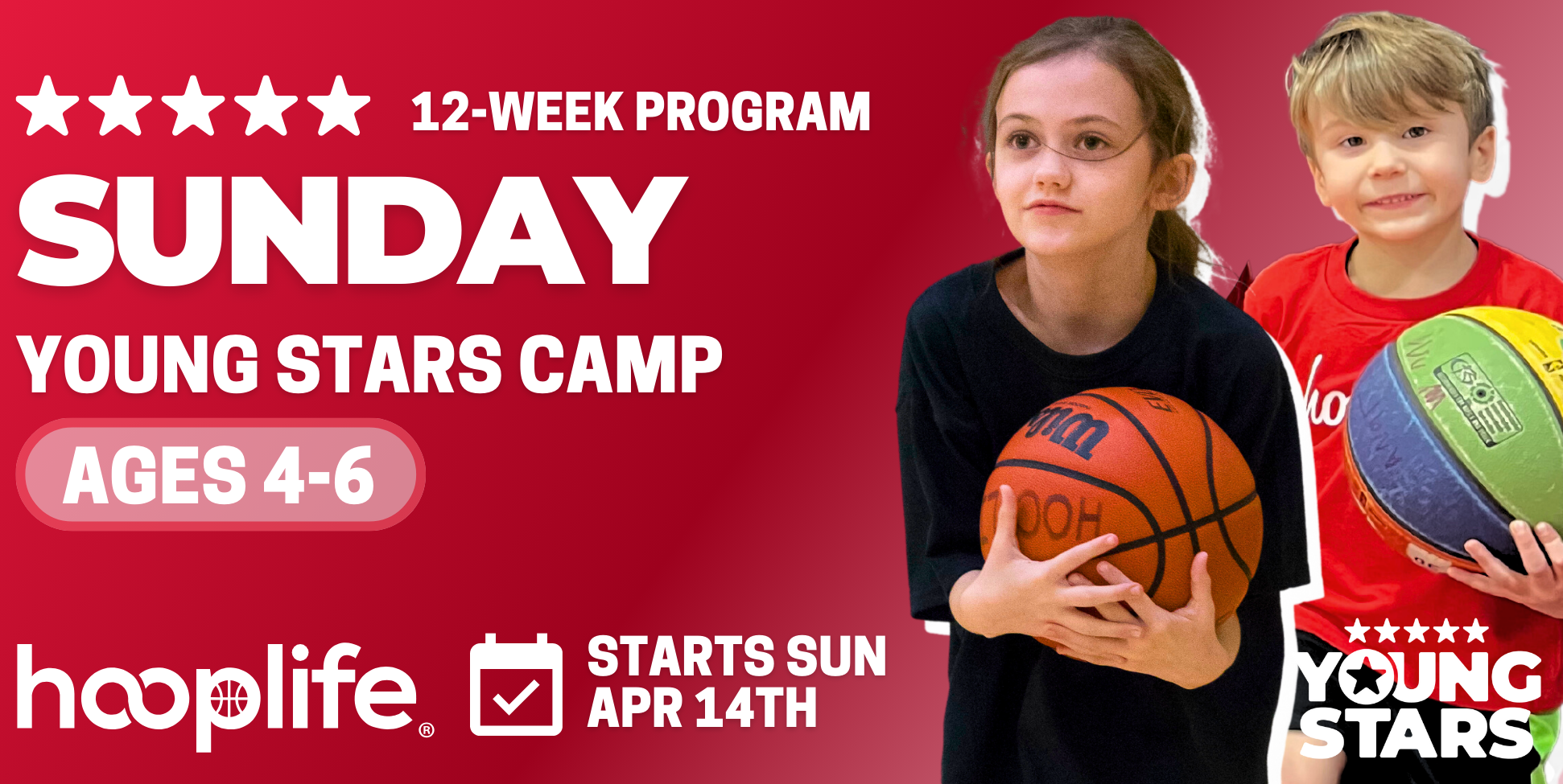 Sunday Ages 4-6 Young Stars 12-Week Camp